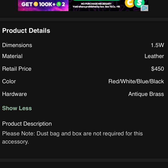 Gucci Men's Blue and Red Belt - Picture 4 of 4